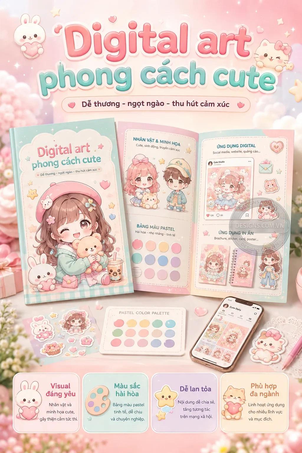Digital art phong cách cute