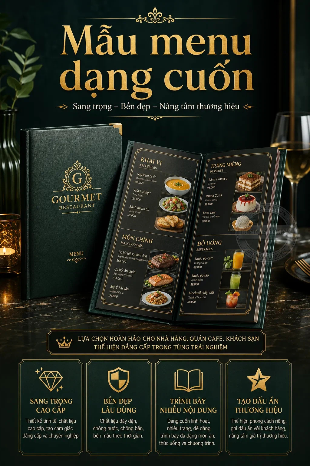Mẫu menu dang cuon