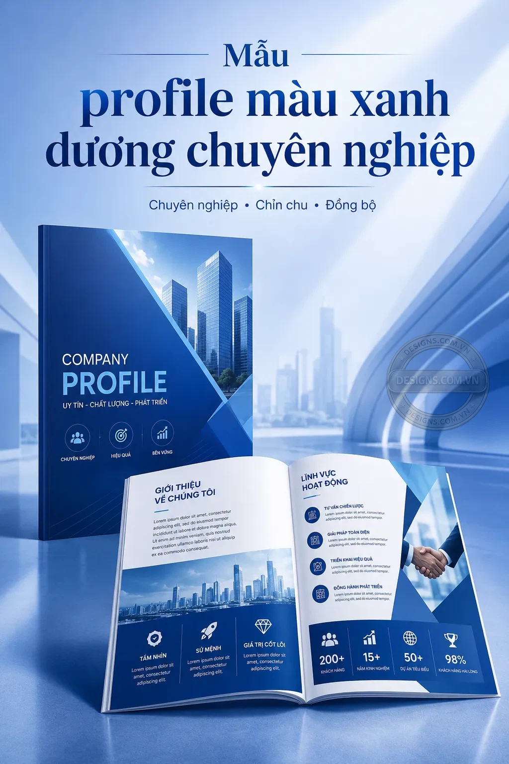 Mẫu profile mẫu xanh duong chuyen nghiệp