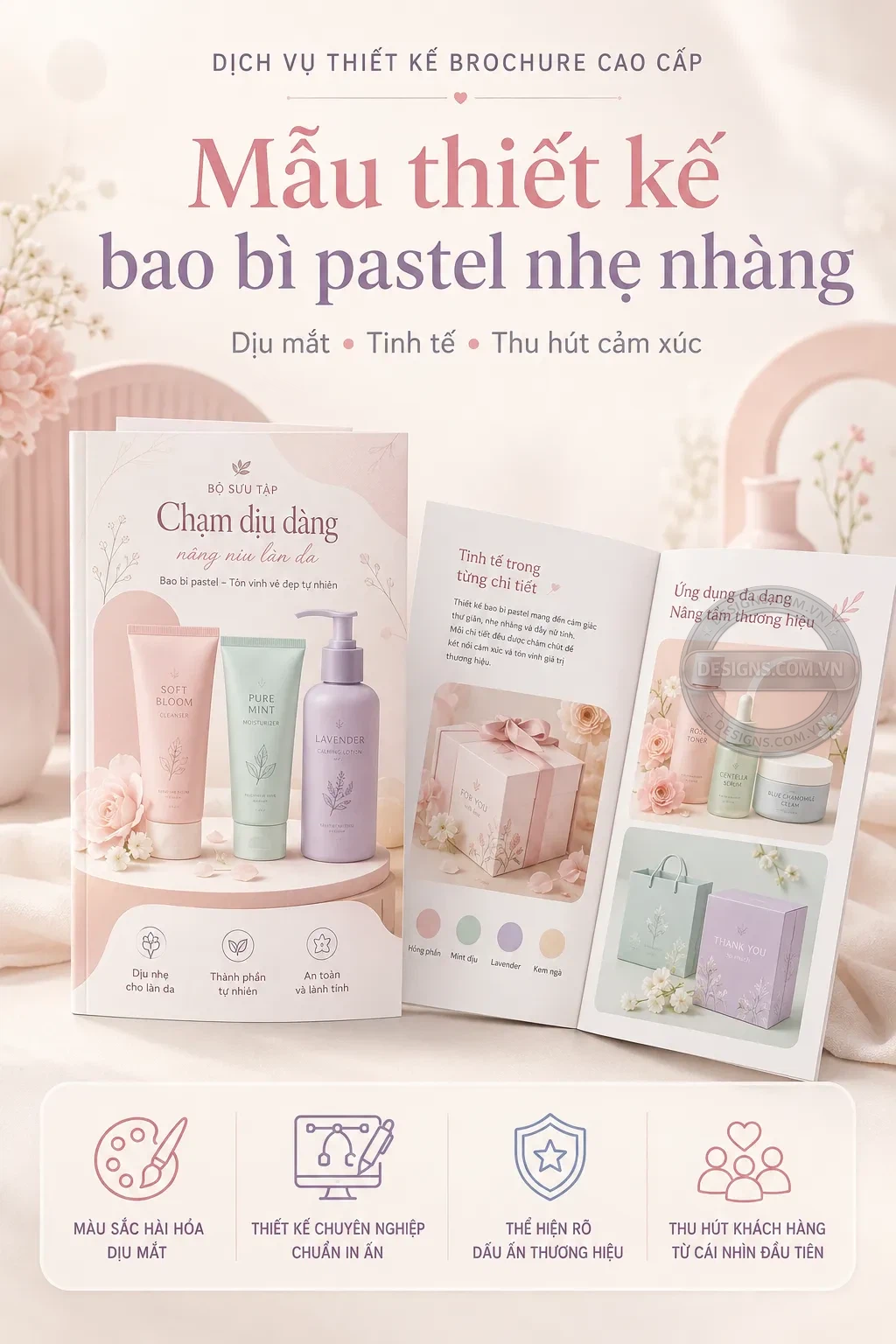 Mẫu thiet ke bao bì pastel nhe nhang