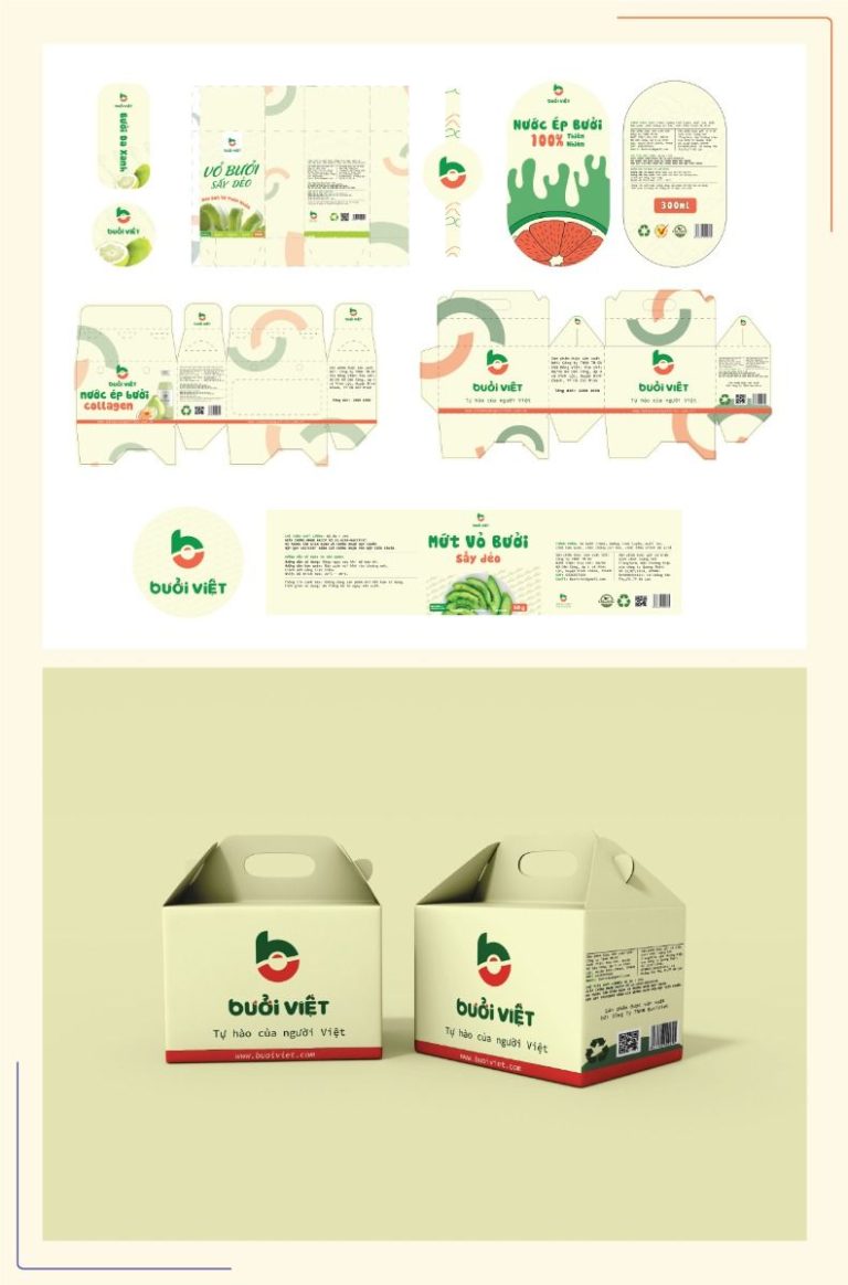 Bản thiết kế hộp sản phẩm thảo mộc xanh nhạt