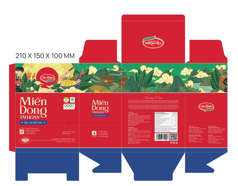 Bản trải hộp mì ăn liền miền Đông màu đỏ