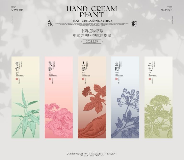Bộ tem nhãn tuýp kem dưỡng tay hoa thảo mộc pastel