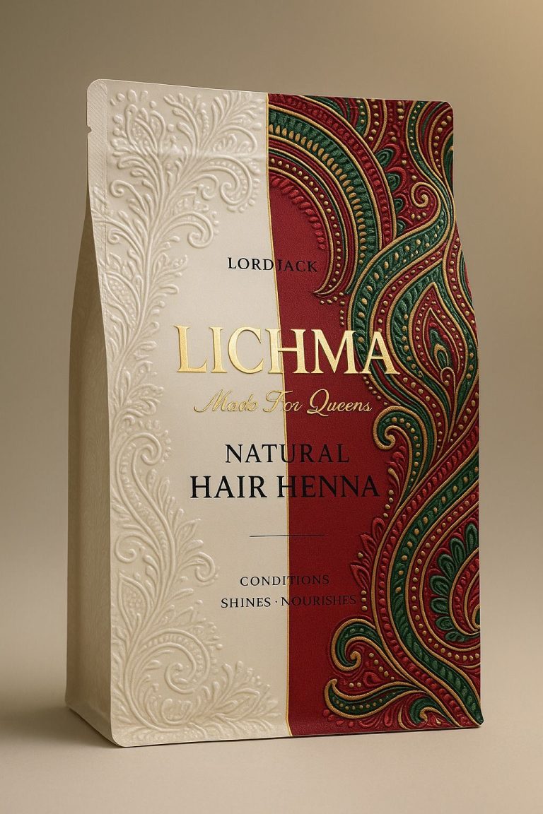 Hộp bột nhuộm tóc thảo dược Lichma hoa văn nổi