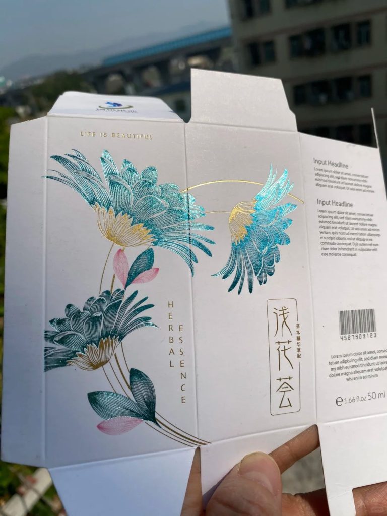 Hộp giấy mang đi màu trắng in chim nhiệt đới