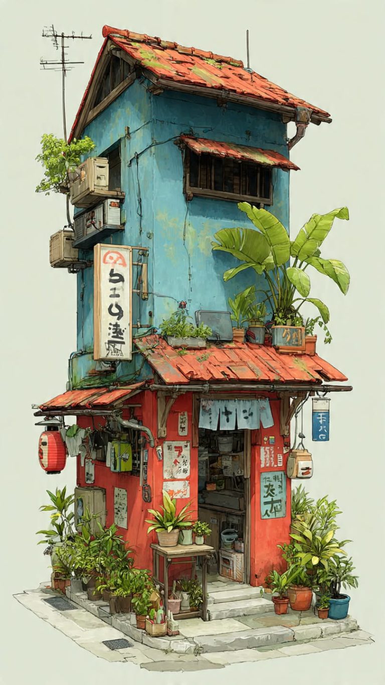 Ngôi nhà cổ bên quán nhỏ