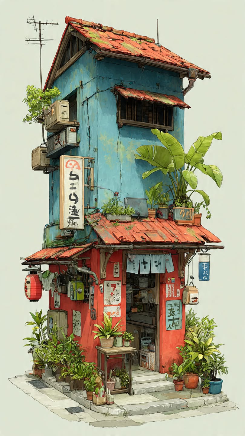 Ngôi nhà cổ bên quán nhỏ
