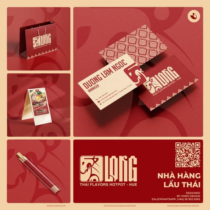 Túi và hộp giấy mang thương hiệu ẩm thực Đồng Lộc